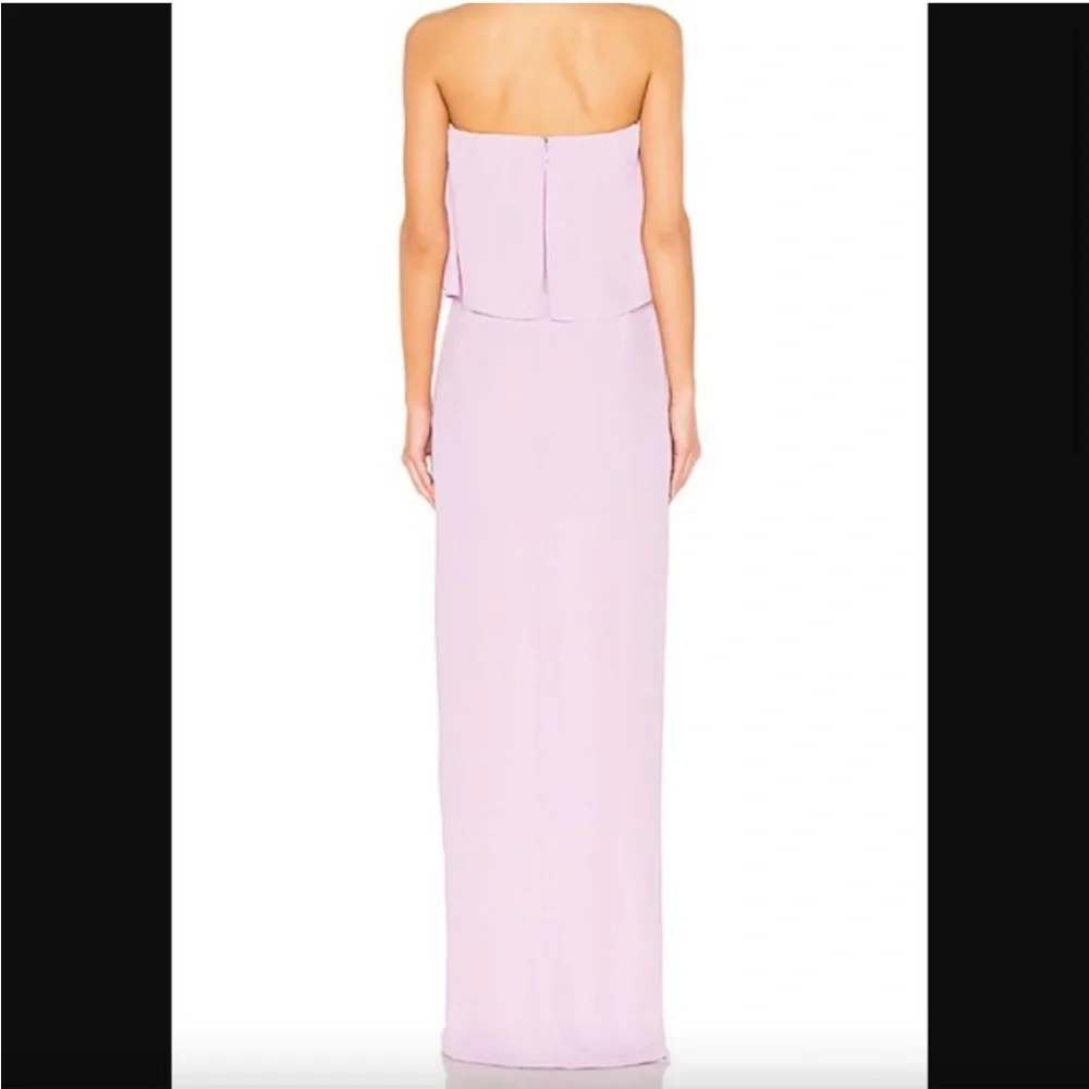 Amanda Uprichard Topanga Maxi Strapless Ruffle
Slit Dress in Lavender sz M - Picture 2 of 6